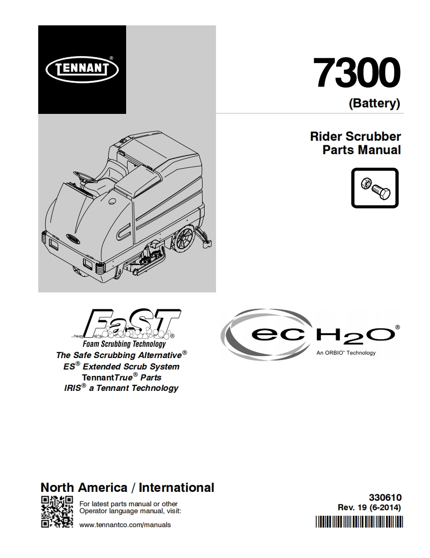 TENNANT-7300-0614操作与维修手册含电器原理图
