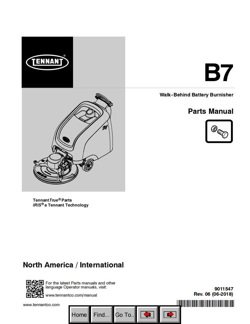 TENNANT-B7-6-18操作与维修手册含电器原理图