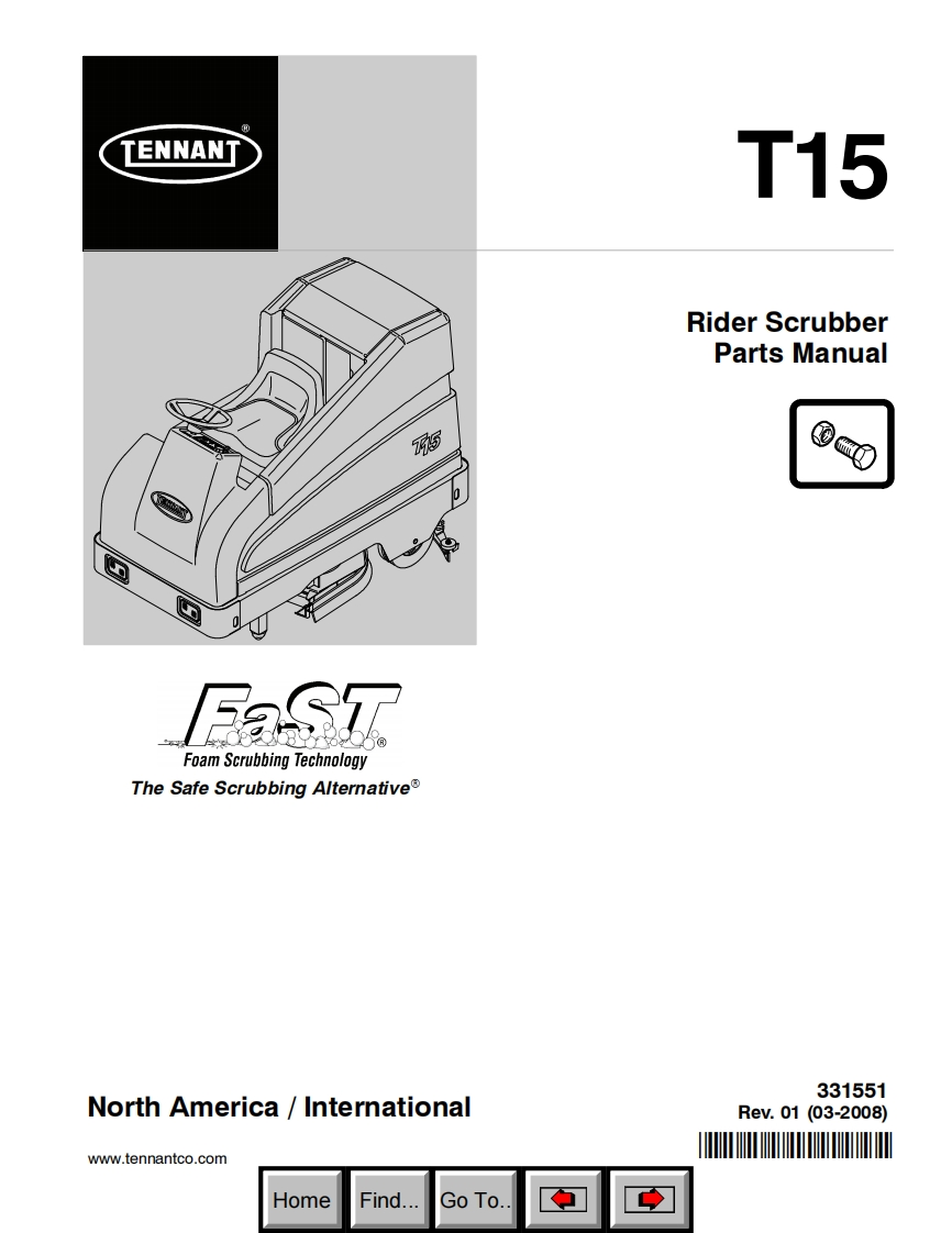 TENNANT-T15操作与维修手册含电器原理图