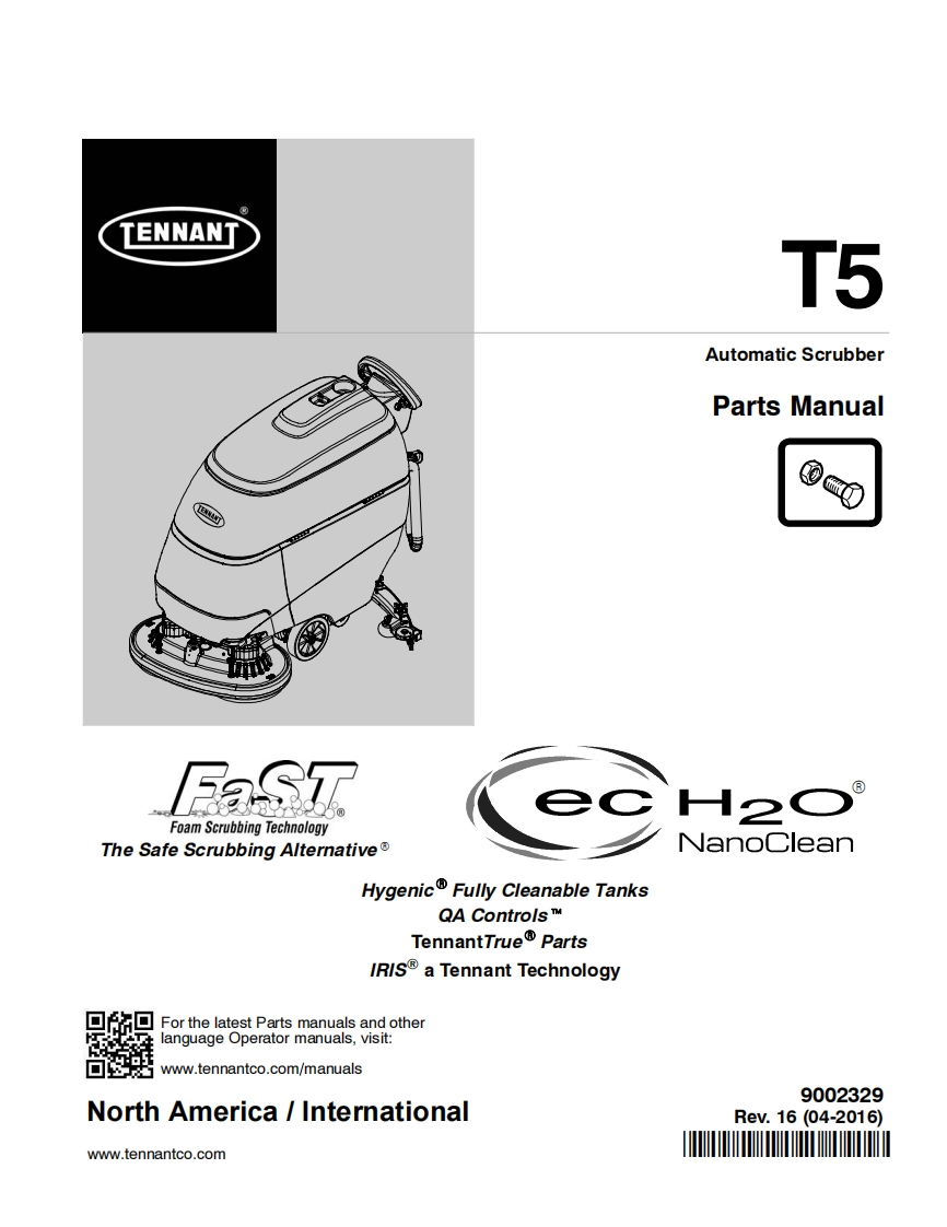 TENNANT-T5-416操作与维修手册含电器原理图