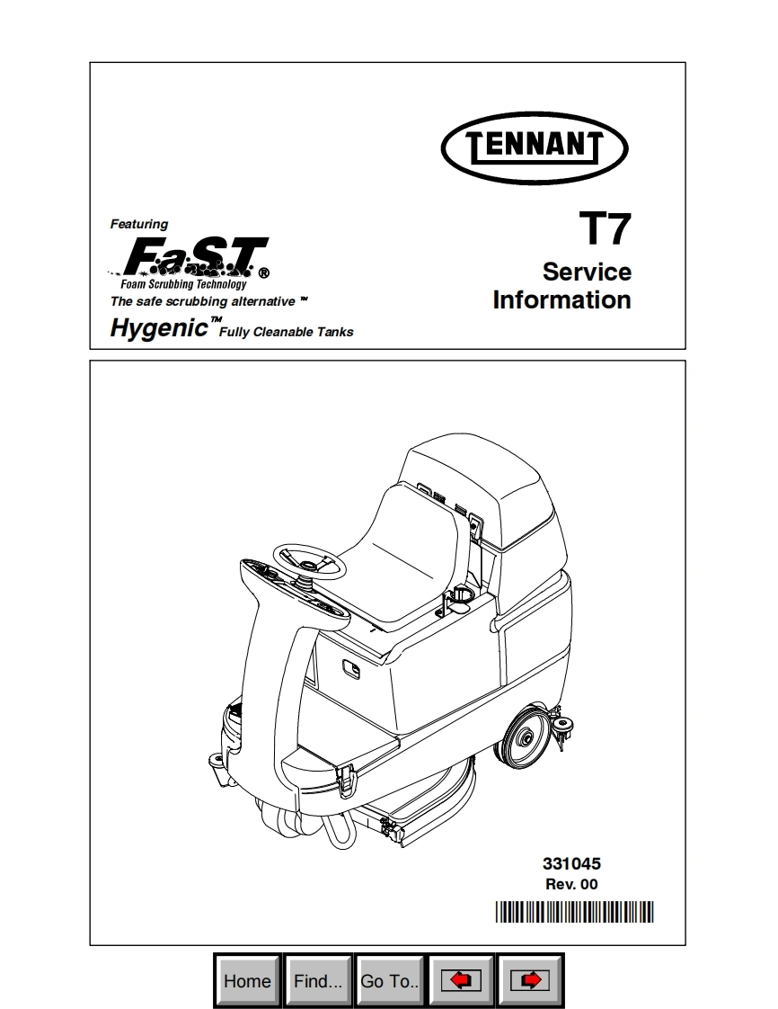 TENNANT-T7操作与维修手册含电器原理图