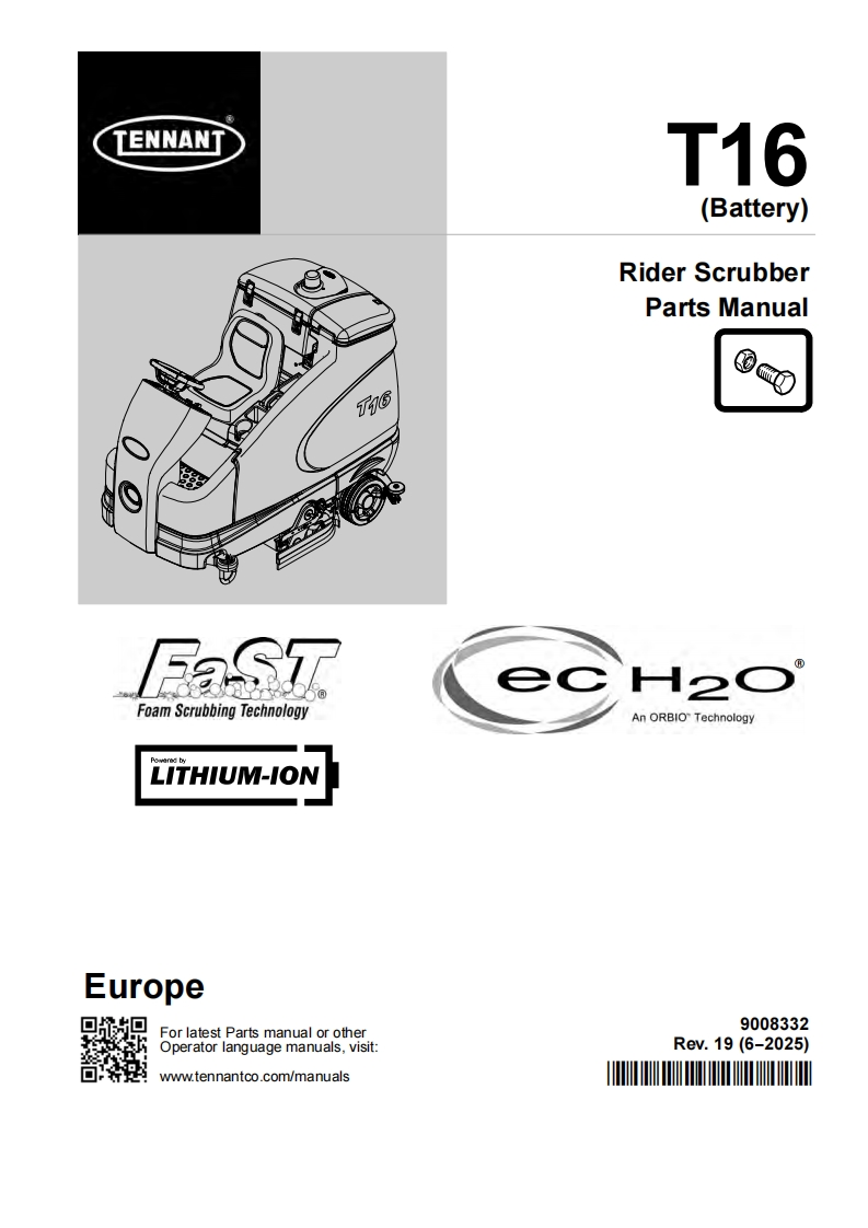 TENNANT坦能36-(Battery)-Rider-Scrubber-Parts-Manua零部件说明书手册含电器原理图手册