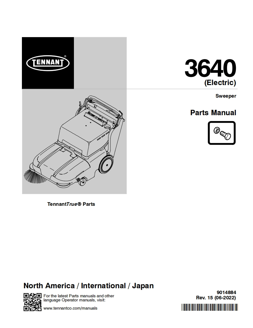 TENNANT坦能3640-(Electric)-Sweeper-Parts-Manua_1零部件说明书手册含电器原理图手册