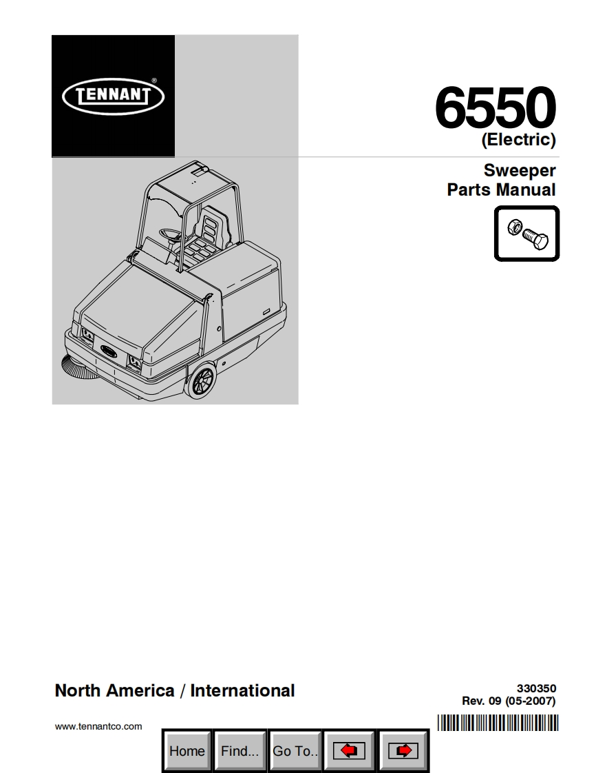 TENNANT坦能6550-(Electric)-Sweeper-Parts-Manua零部件与电器原理图手册