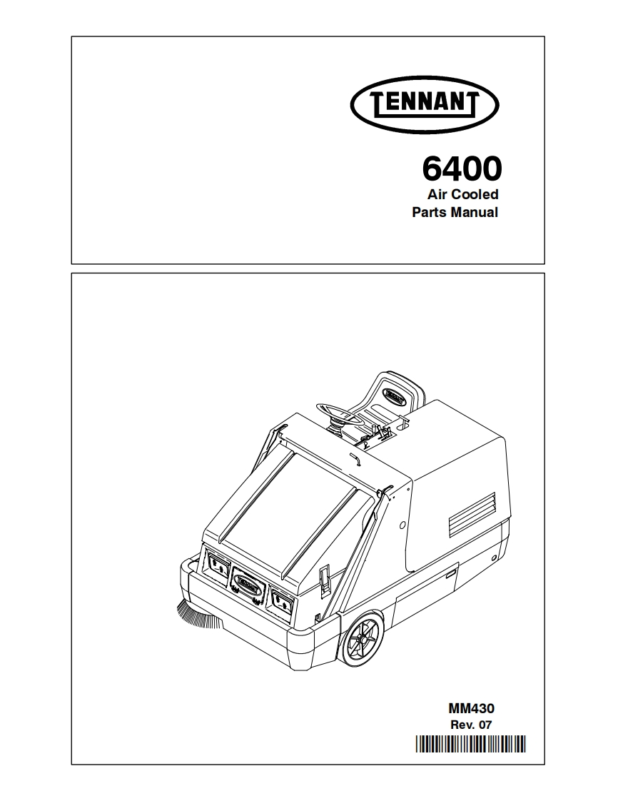 TENNANT坦能ENNAN-6400-Air-Cooled-Parts-Manua零部件说明书手册含电器原理图手册