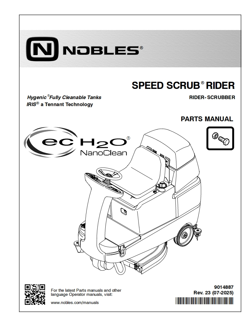 TENNANT坦能RIDER-SPEED-SCRUB-RIDER-SCRUBBER零部件说明书手册含电器原理图手册