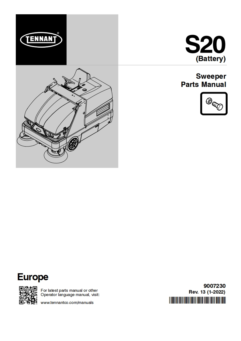 TENNANT坦能S20-(Battery)-Sweeper-Parts-Manua_1零部件说明书手册含电器原理图手册