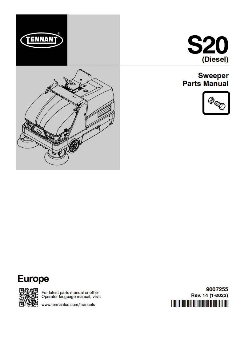 TENNANT坦能S20-(Diesel)-Sweeper-Parts-Manua零部件与电器原理图手册