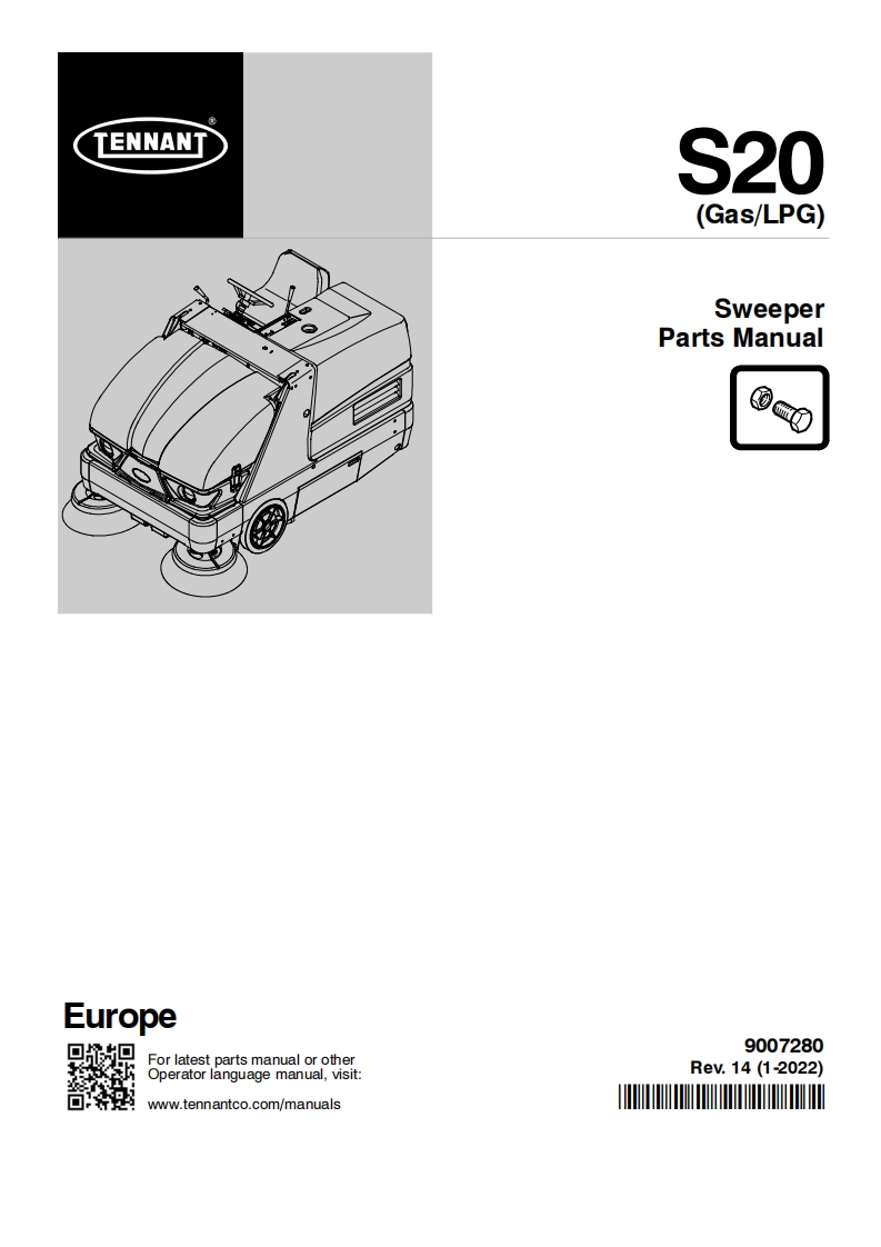 TENNANT坦能S20-(Gas_LPG)-Sweeper零部件与电器原理图手册