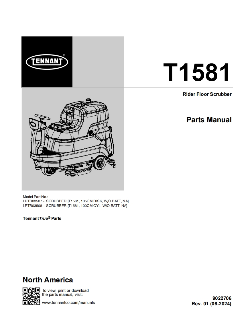 TENNANT坦能T1581_1零部件与电器原理图手册