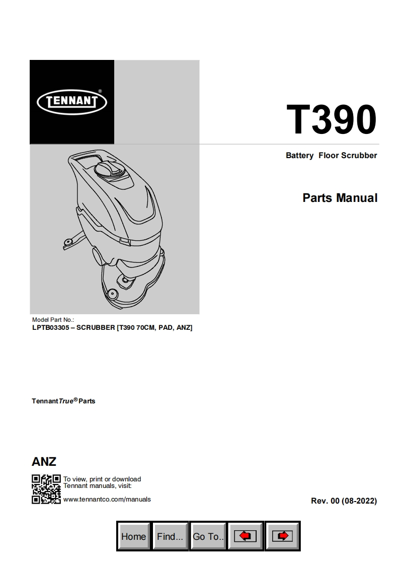 TENNANT坦能T390零部件与电器原理图手册-找手册网