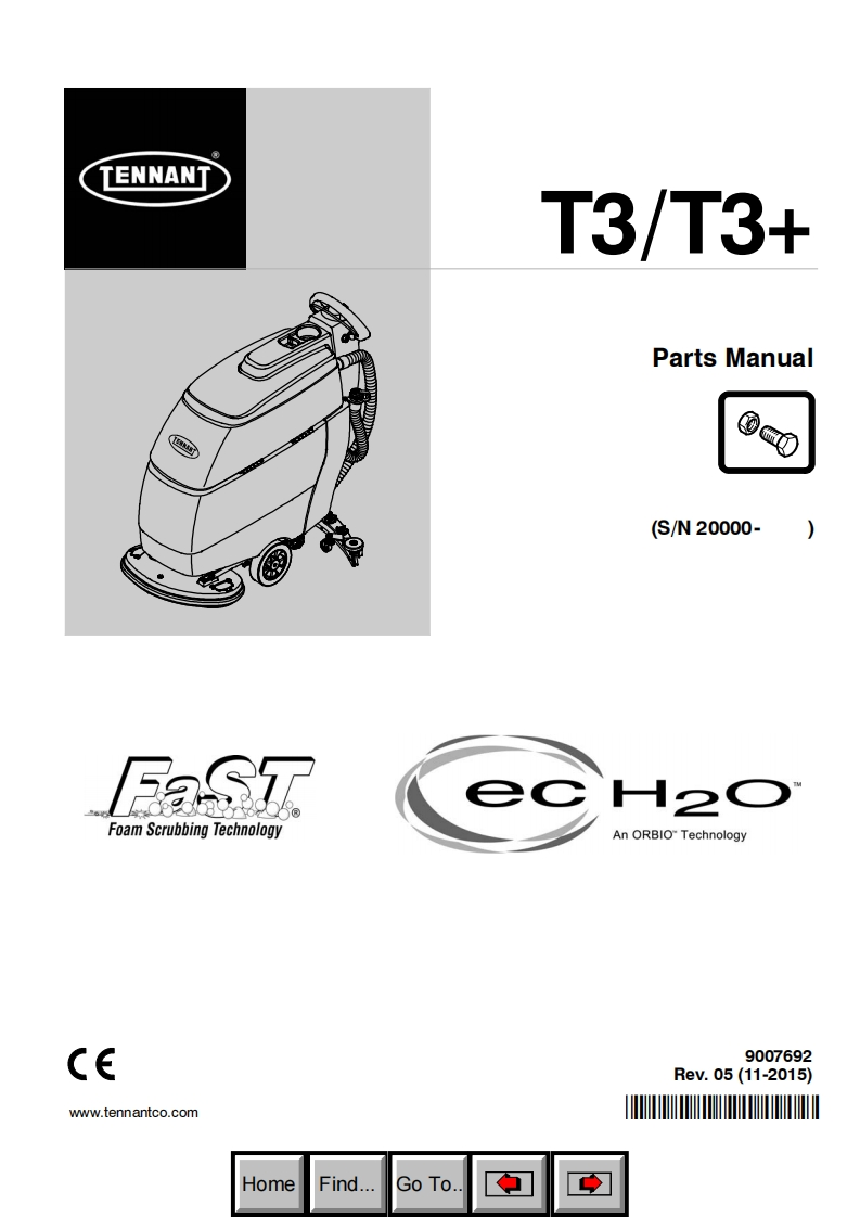 TENNANT坦能T3_T3-_1零部件与电器原理图手册