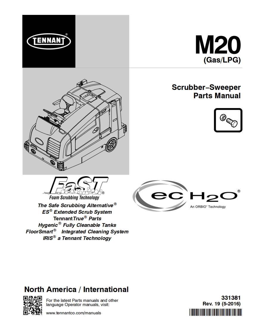TENNANT坦能V20-(Gas_LPG)-Scrubber-Sweeper-Parts-Manual零部件说明书手册含电器原理图手册-找手册网