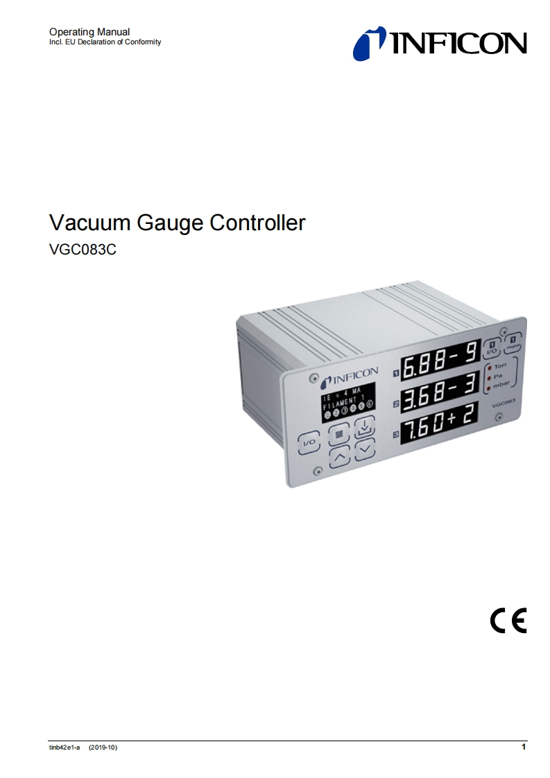 TINB42E1_A操作说明书手册VacuumGaugeControllerVGC083C