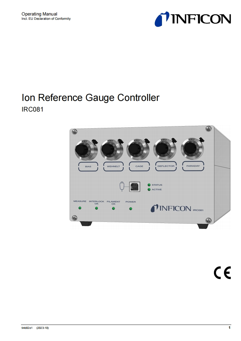 TINB82E1操作说明书手册IonReferenceGaugeControllerIRC081