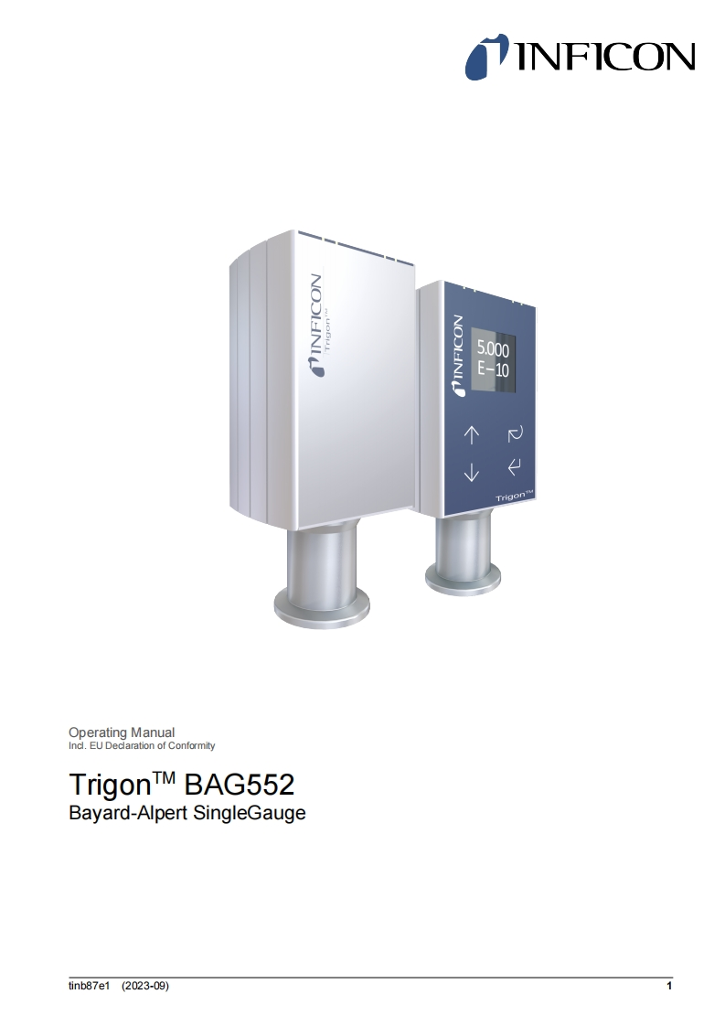 TINB87E1_操作说明书手册Trigon™BAG552SingleGauge