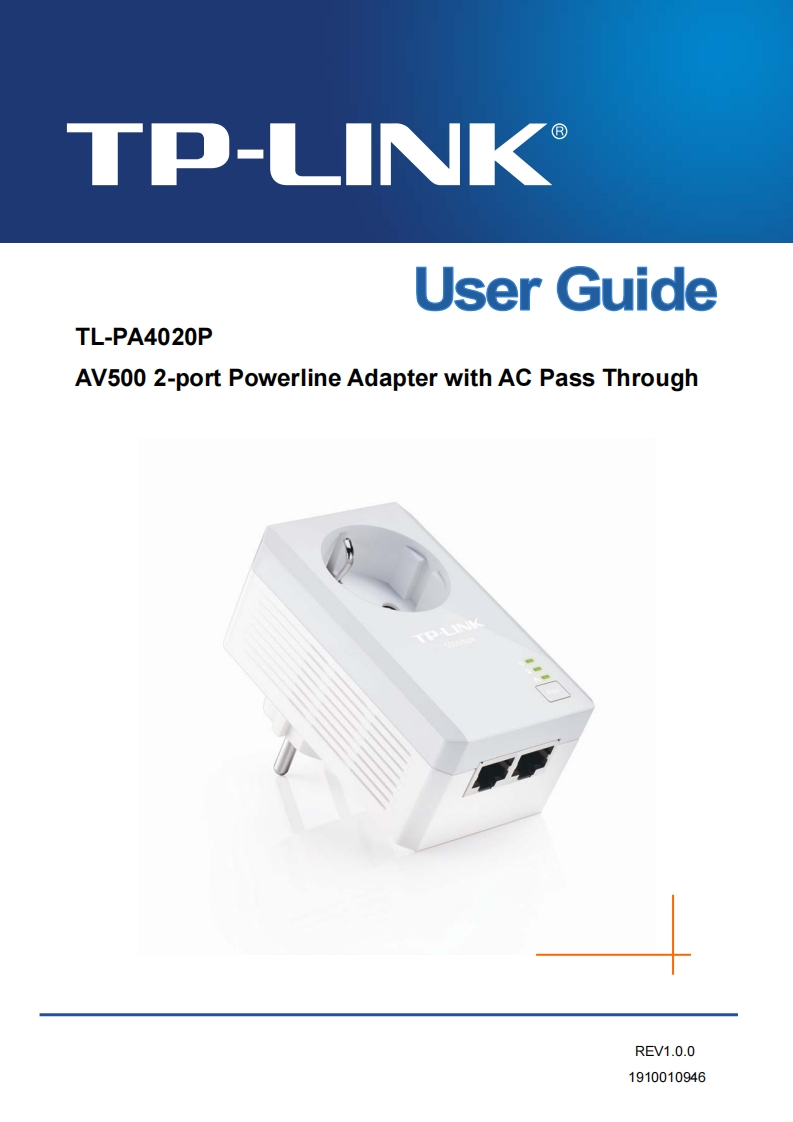 TL-PA4020PKIT_V1_安装操作说明书手册_1910010946