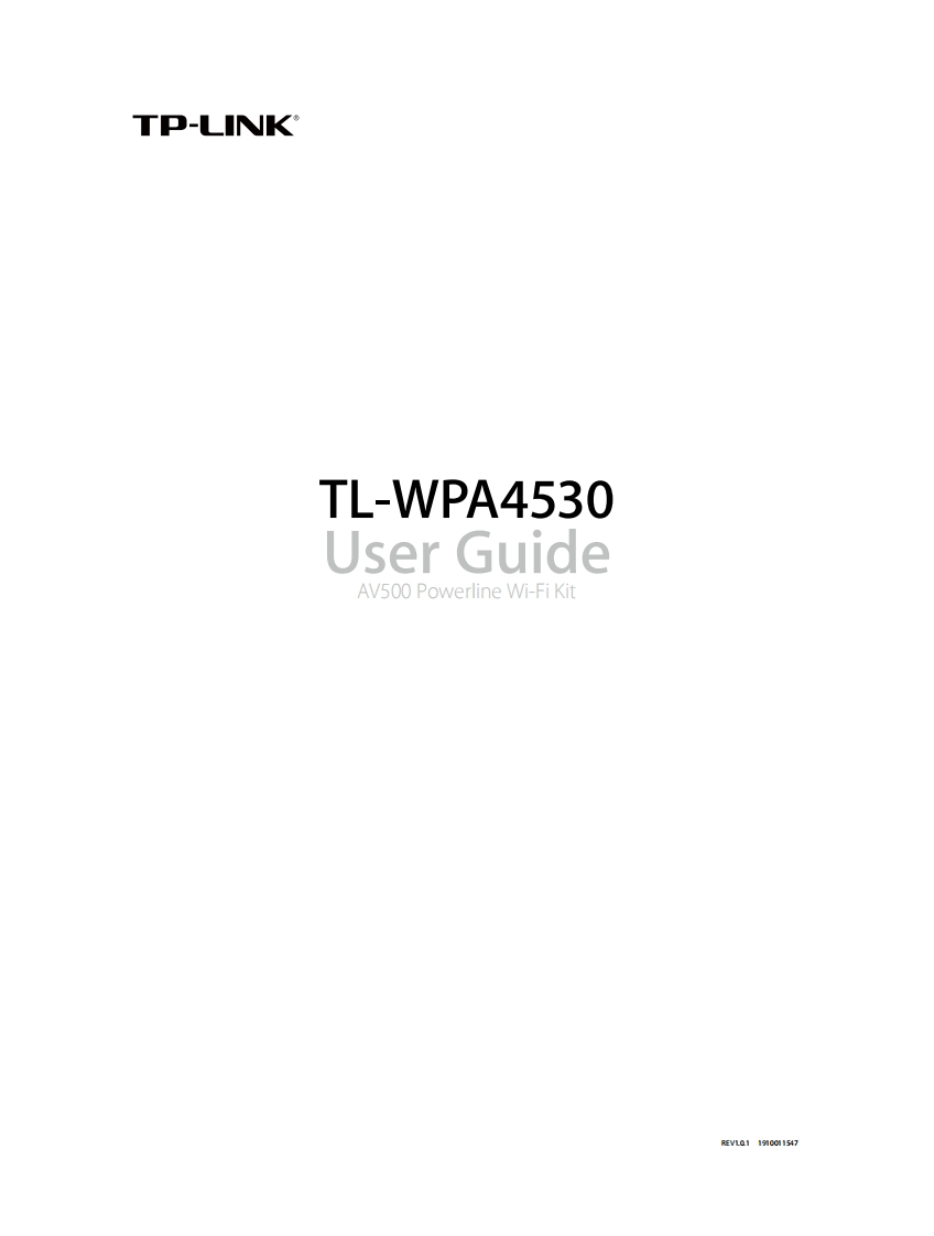 TL-WPA4530KIT(US)_V1_安装操作说明书手册