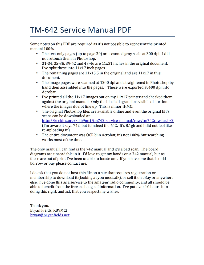 TM-642_serv维修手册含电器原理图_KB9MCI
