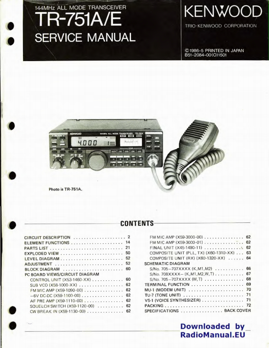 TR-751A_E_serv维修手册含电器原理图