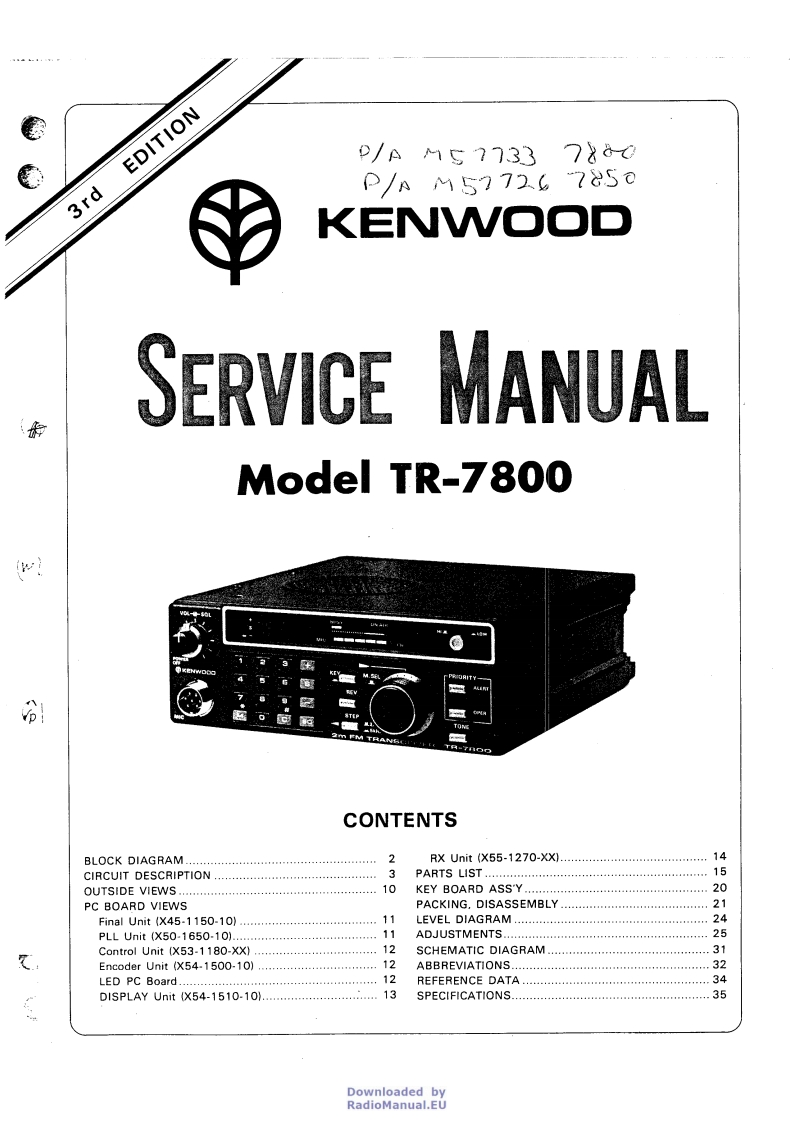 TR-7800_TR-7850_serv维修手册含电器原理图