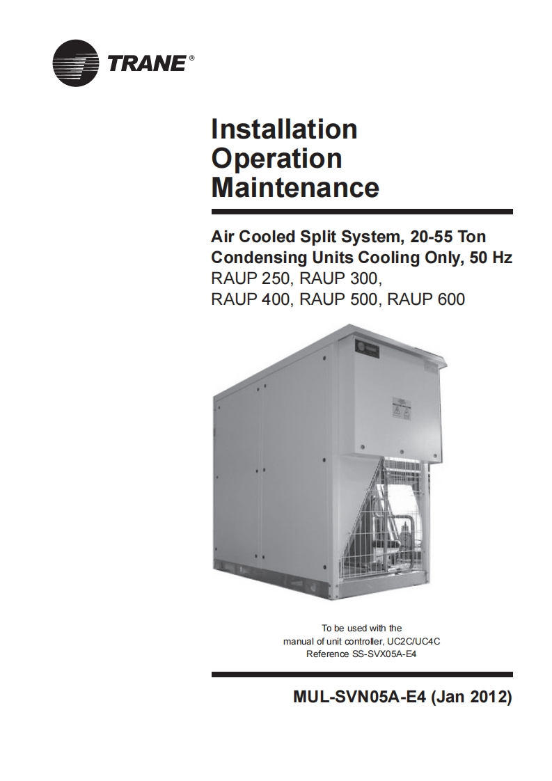 TRANE特灵空调机组RAUP操作维护说明书手册