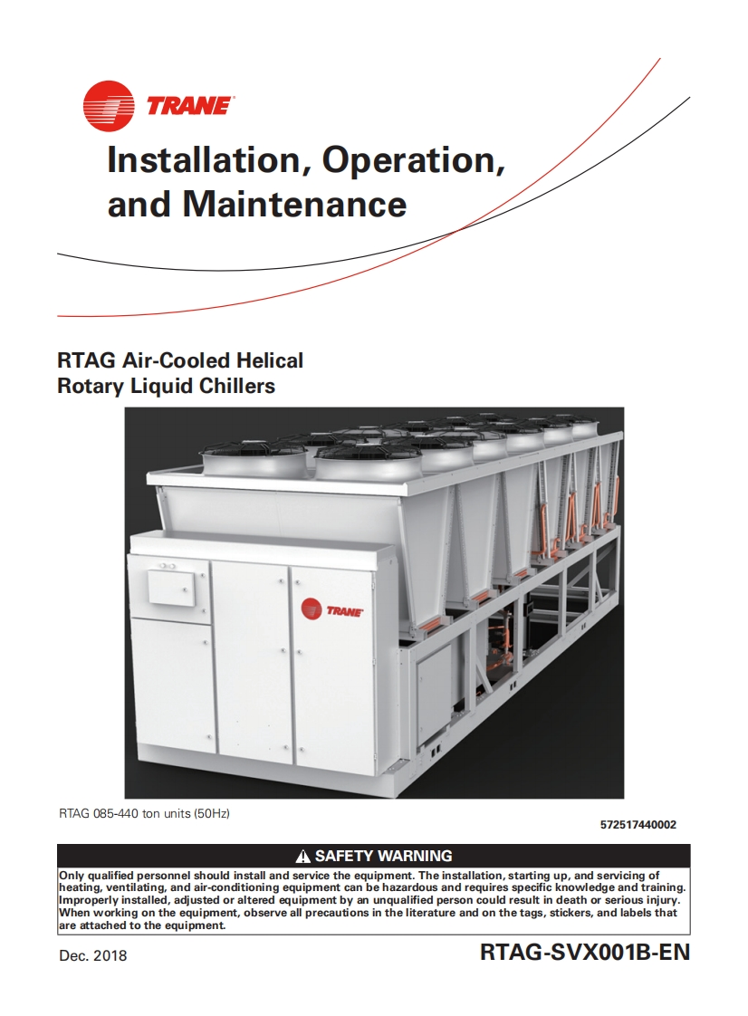 TRANE特灵空调机组RTAGSVX001BEN_1218操作维护说明书手册