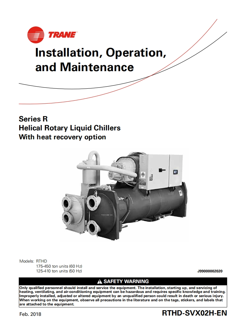 TRANE特灵空调机组RTHD-SVX02H-EN操作维护说明书手册