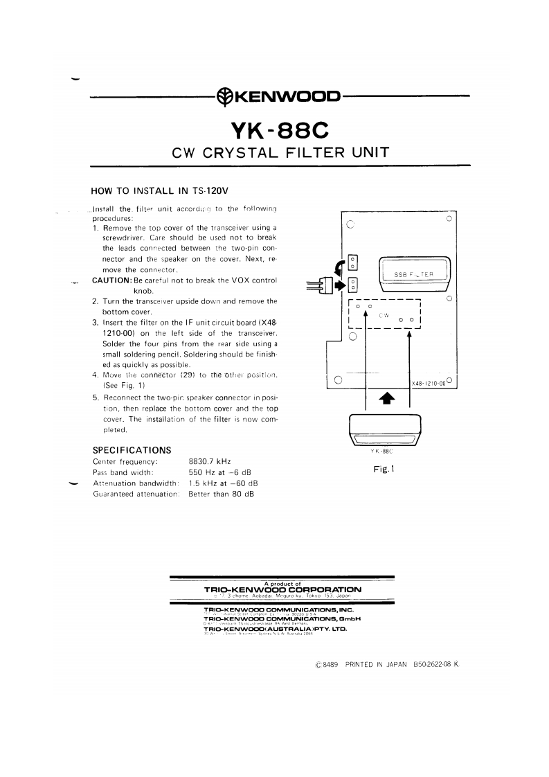 TS-120V_YK-88C_使用说明书手册