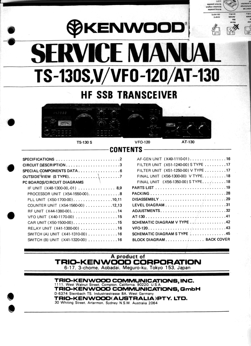 TS-130_Service_manual维修参考说明书手册