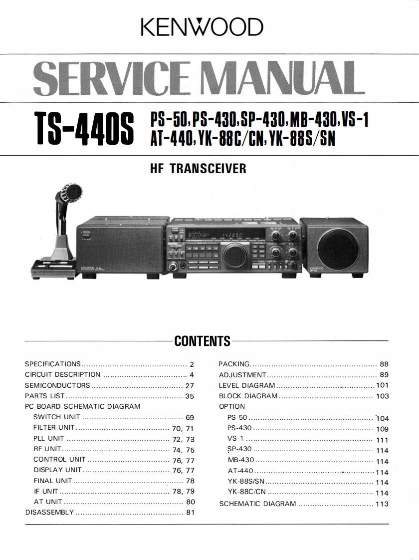 TS-440S_维修维护电器原理图手册_PU2SEX