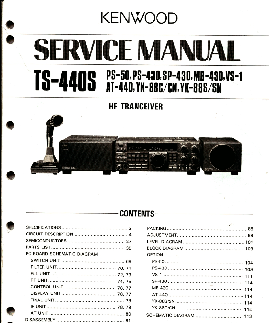 TS-440S维修电器原理图手册