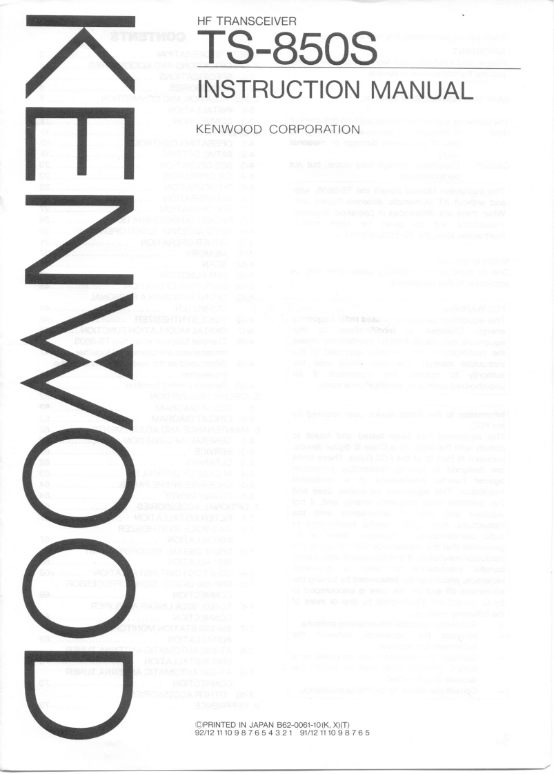 TS-850S_user操作说明书手册