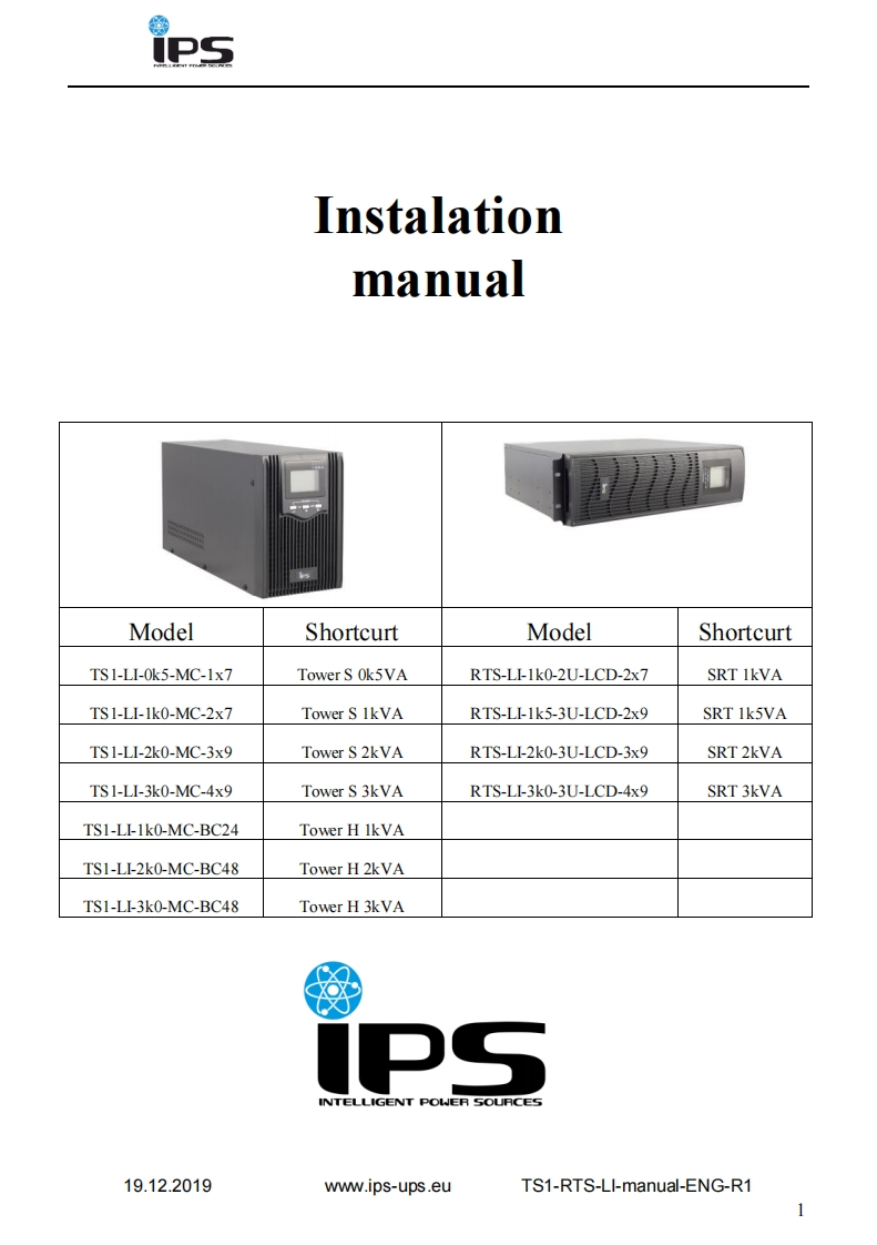 TS1-RTS-LI-标准安装操作说明书手册-R1