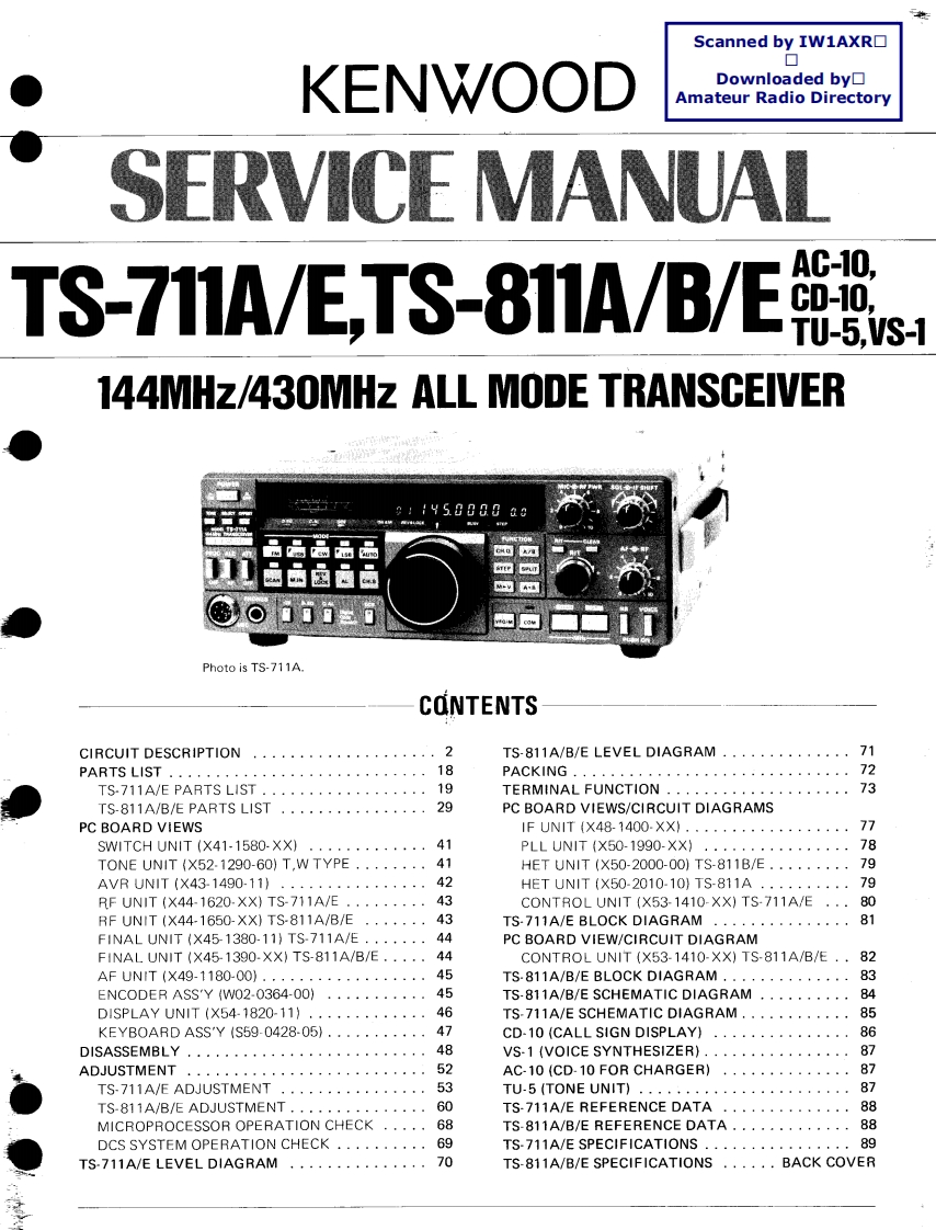 TS711-811_serv维修手册含电器原理图