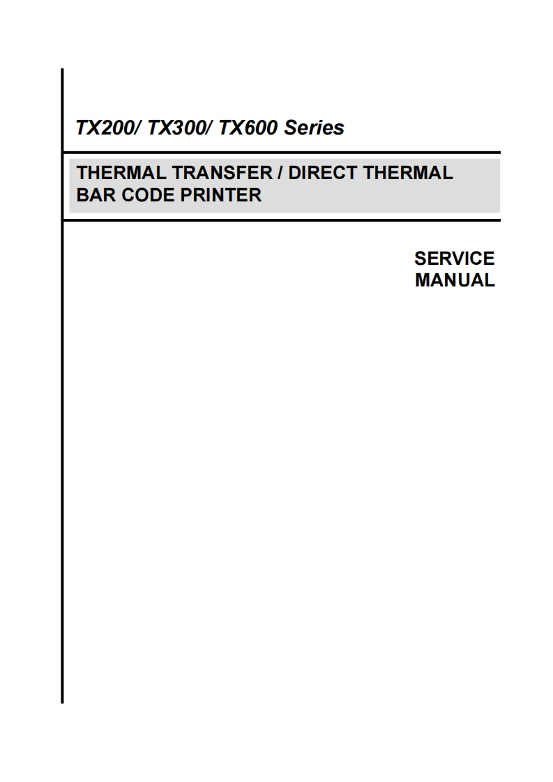 TSC打印机TX200_service_manual维修手册