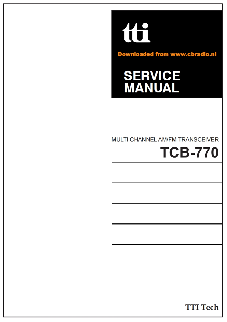 TTI_TCB-770_ENG维修说明书手册含电气原理图