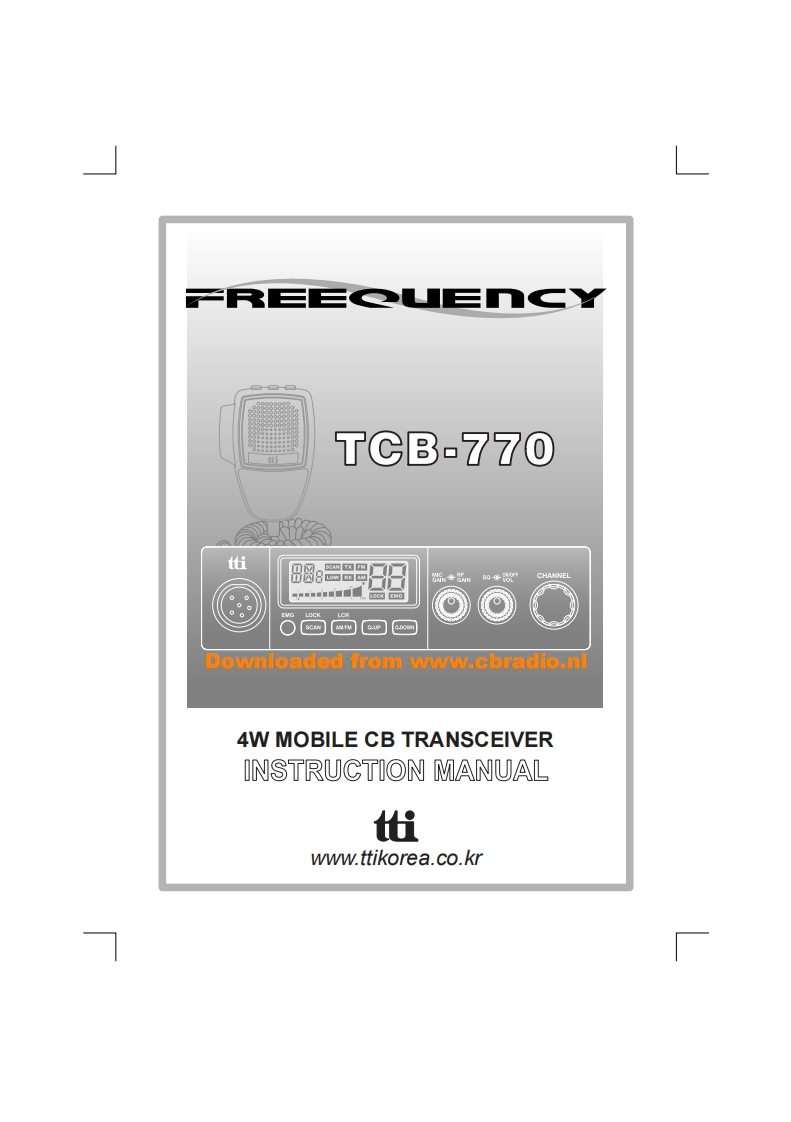 TTI_TCB-770_使用说明书手册