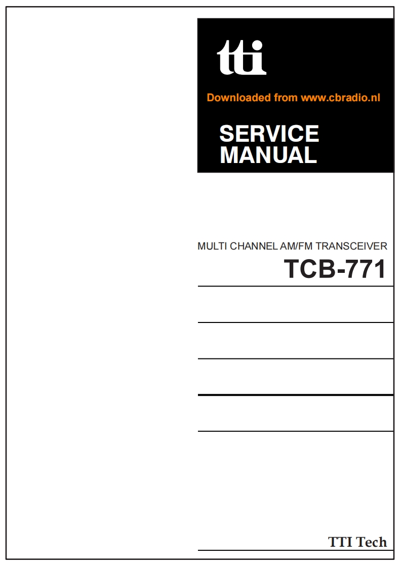 TTI_TCB-771_ENG维修说明书手册含电气原理图