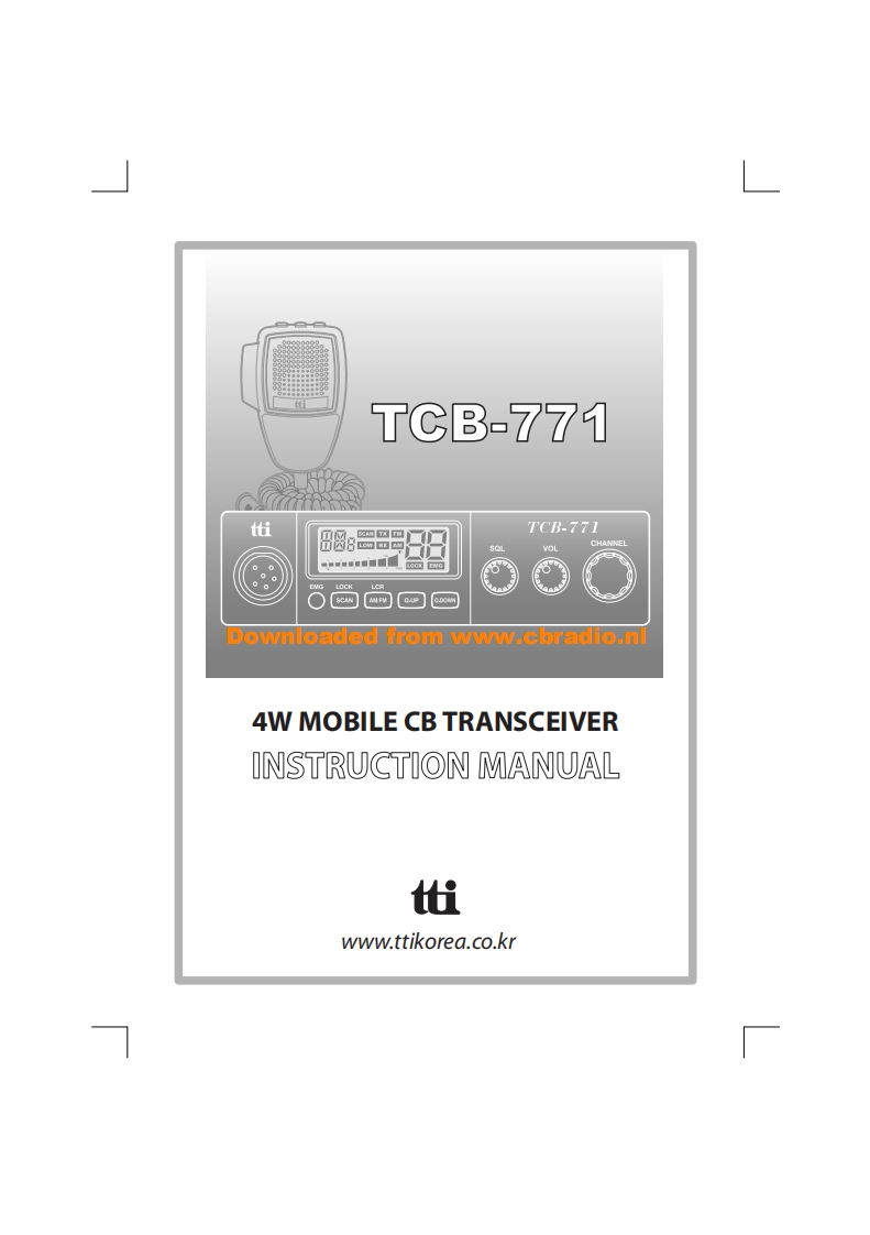 TTI_TCB-771_使用说明书手册