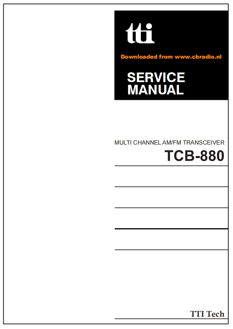 TTI_TCB-880_ENG维修说明书手册含电气原理图