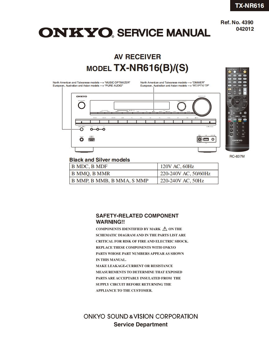 TX-NR616-Service-Manual维修操作说明书手册