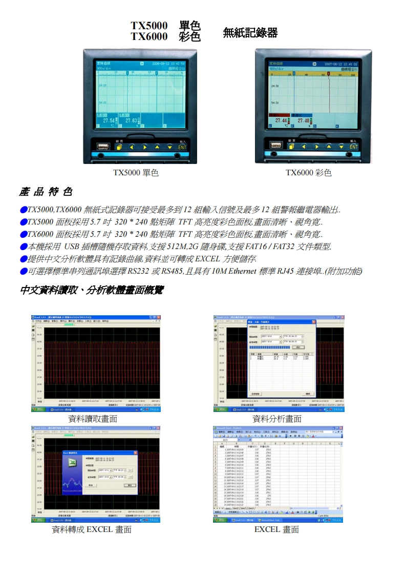 TX5-600記錄器-型錄