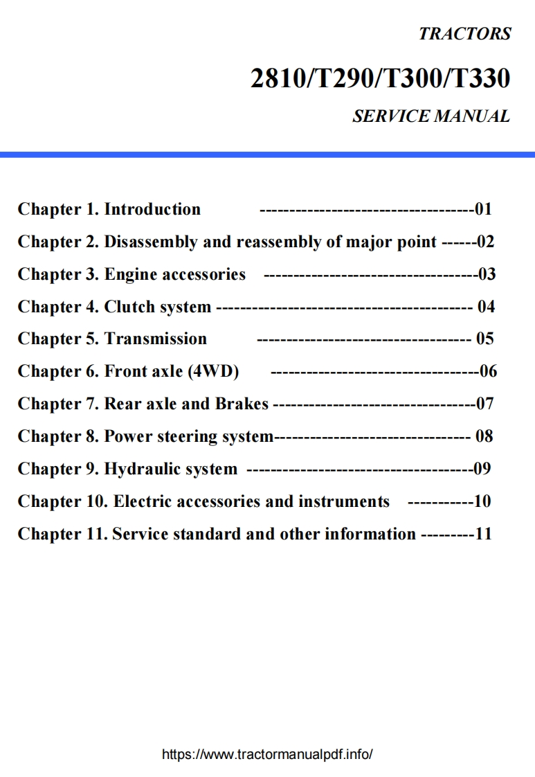 TYM-T290-T300-T330-Tractors-维修维护手册-PDF