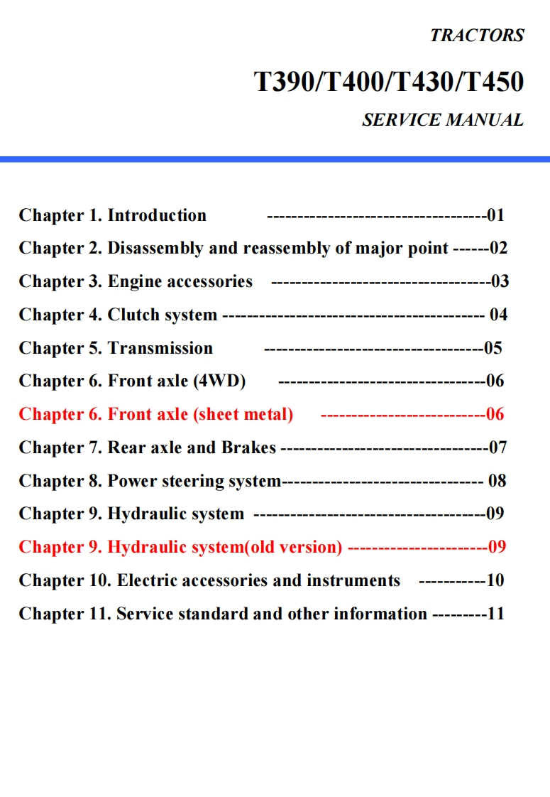 TYM-T450-Tractor-维修维护手册-PDF