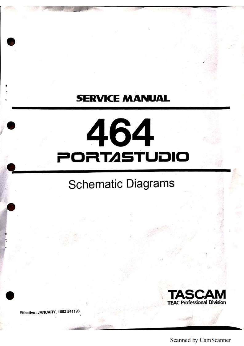 Tascam-(TEAC)-464-Portastudio-Schematics维修手册电器原理图