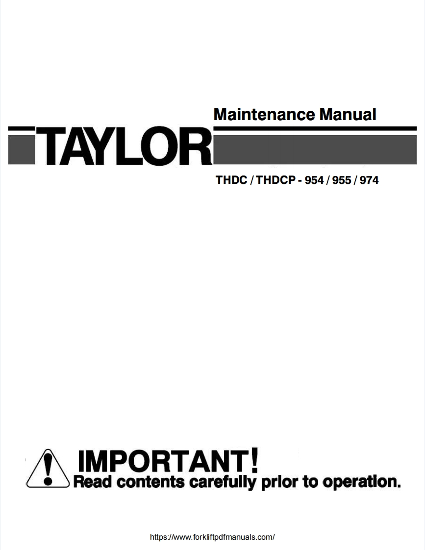 Taylor-THDC-THDCP-954-955-974-Forklift-Trucks-维修手册-PDF