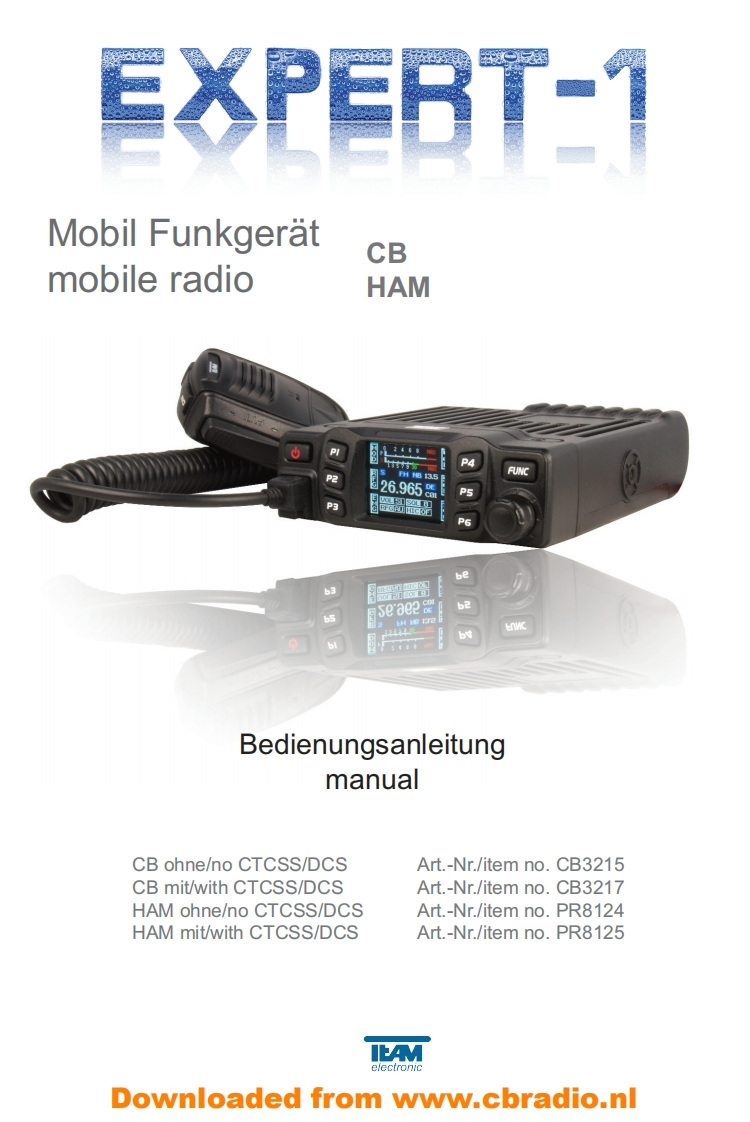 Team_Expert_1_使用说明书手册_DE