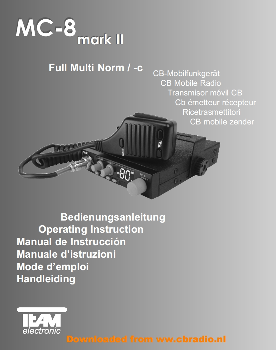 Team_MC8_MarkII_使用说明书手册_FR_DE_NL_PL
