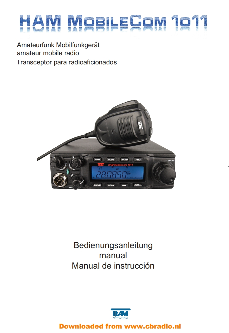 Team_MobileCom_1011_使用说明书手册_ESP_DE